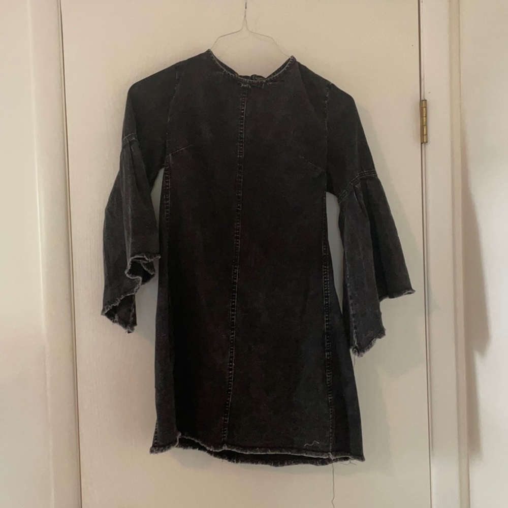 Free People Frayed Denim Dress